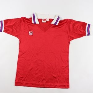 80s New Patrick Mens Medium Soccer Jersey Red